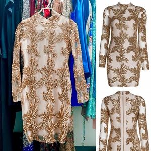 Holiday sequin bodycon dress